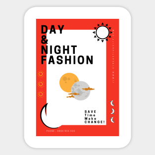 Day and Night Fashion T-SHIRT Men, Women, Kids, Diary, Wall Art Decor, Shopping Sticker